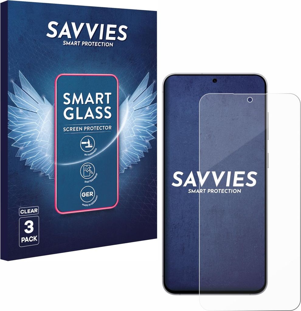 3x Savvies Schutzglas Folie für Samsung Galaxy S25 FE Enterprise Edition 9H Panzer Schutzfolie Glas Displayschutz klar transparent