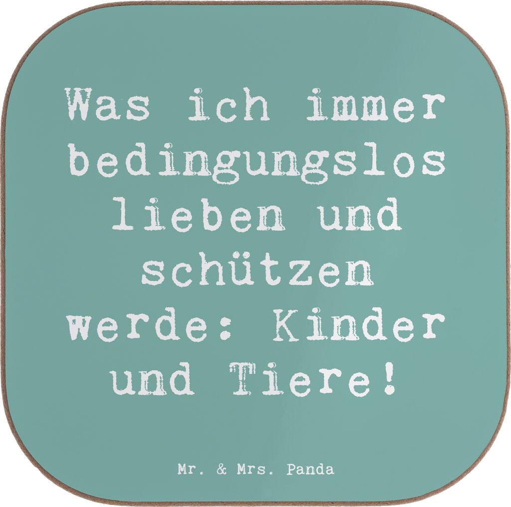 Mr. & Mrs. Panda Untersetzer für Gläser Spruch Schutz für Kinder - Meeresbrise - Geschenk, Liebe, Gefühl, Tischuntersetzer, Getränkeuntersetze...