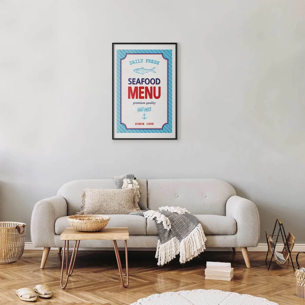 Poster menu 40x60 cm con cornice nera con margine - 2