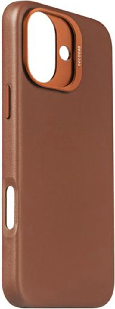 Coque iPhone 16 Plus en cuir véritable - Housse de protection Decoded Brune