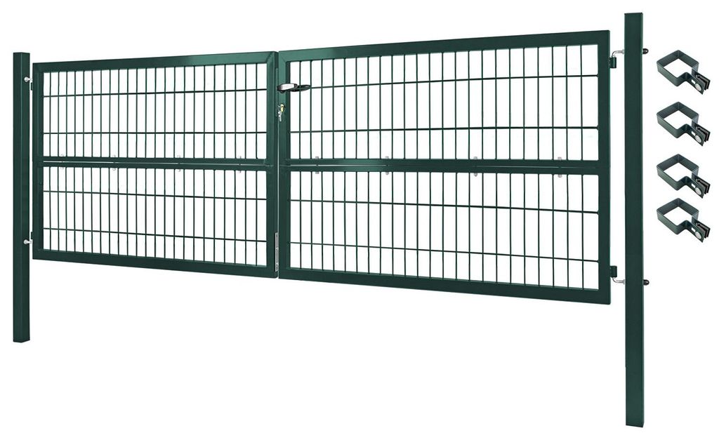 Gartentor Tor Gartenzaun Zaun 300x100 cm Doppelflügelig Produktbild 