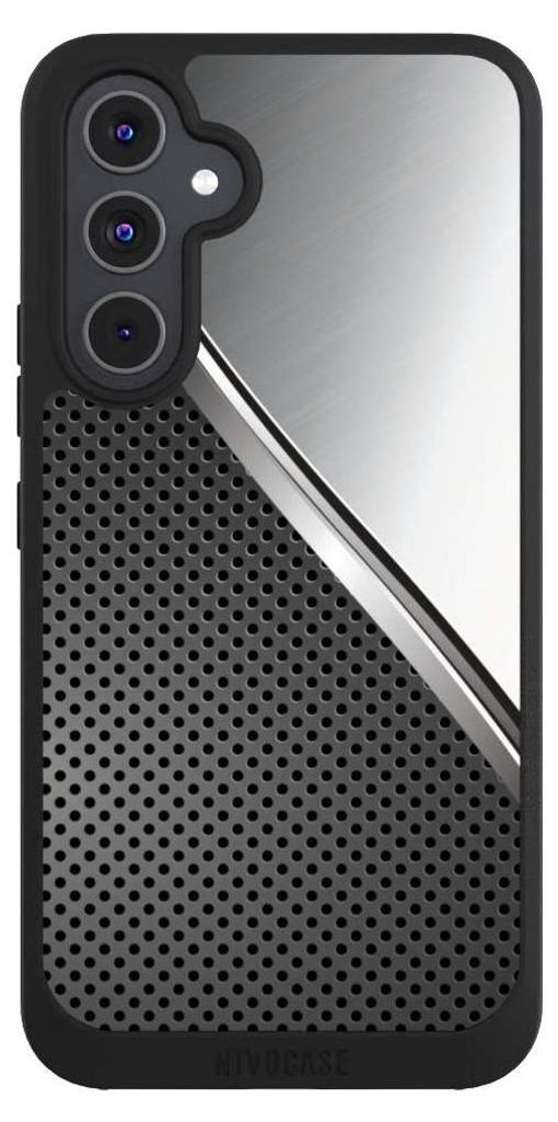 NIVOCASE Handyhülle für Samsung Galaxy A54 5G Hülle NIVOpure Case Schwarz Carbon Metall Stahl