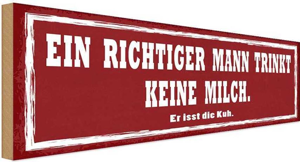 vianmo Holzschild 10x27 cm richtiger Mann trinkt kein Milch Spruch Zitat