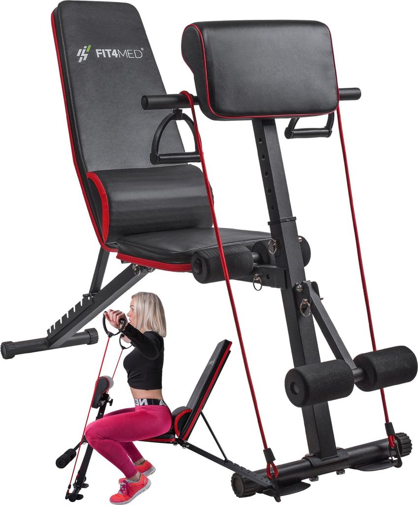 FIT4MED | Banc d'exercice - Noir - 130 X 30 Cm - Pliant - Image du produit 