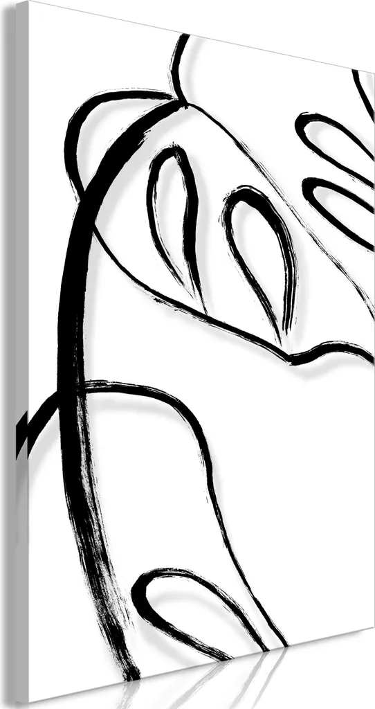 Quadro Verticale Foglie Monstera 80x120 - Design Minimalista White Nature