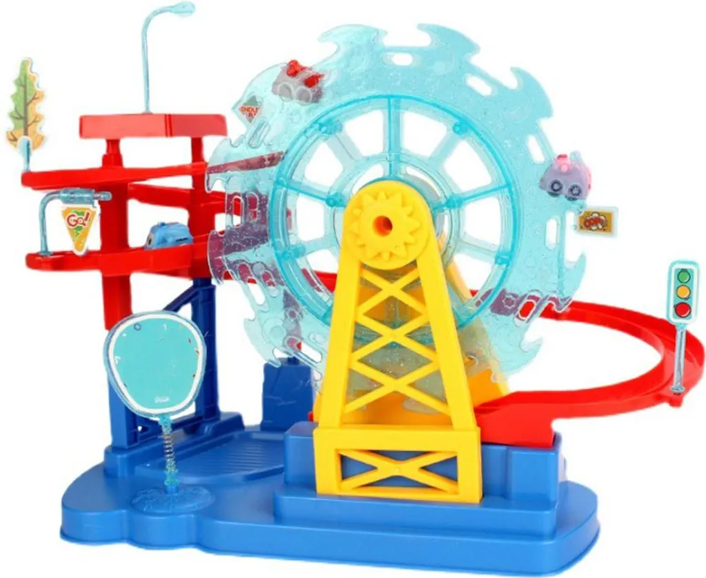 Grande roue électrique et circuit toboggan voiture avec sons et lumières