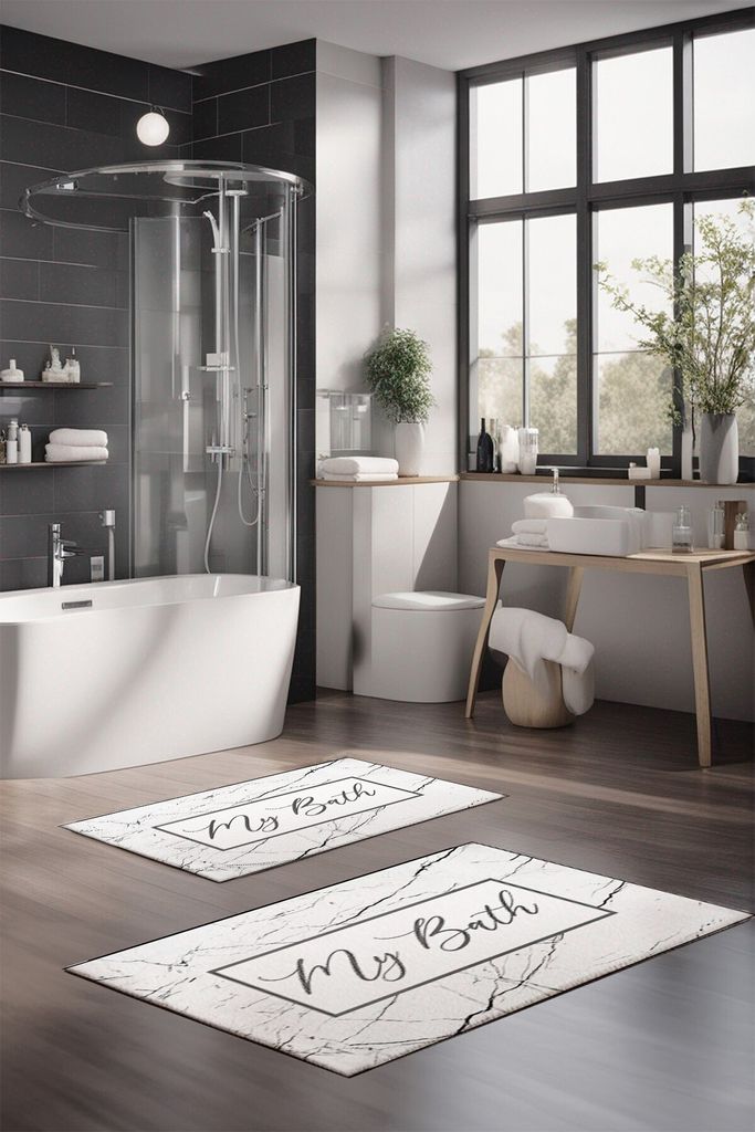 Mijolnir, CT-5284, Mehrfarbig, Badematten-Set (2 Stück), 100% POLYESTER, 60 x 100 cm