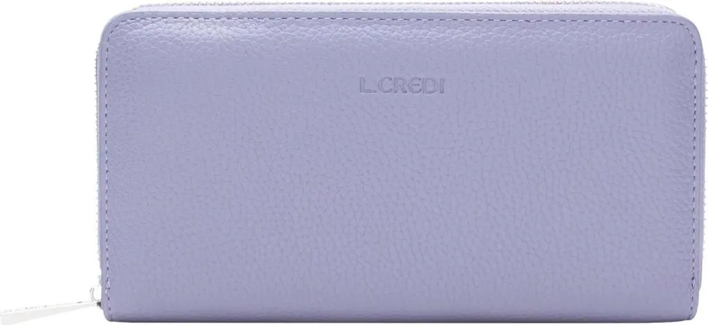 Portafoglio L.CREDI Raphi Lilla - Grande Portafoglio con Zip e RFID