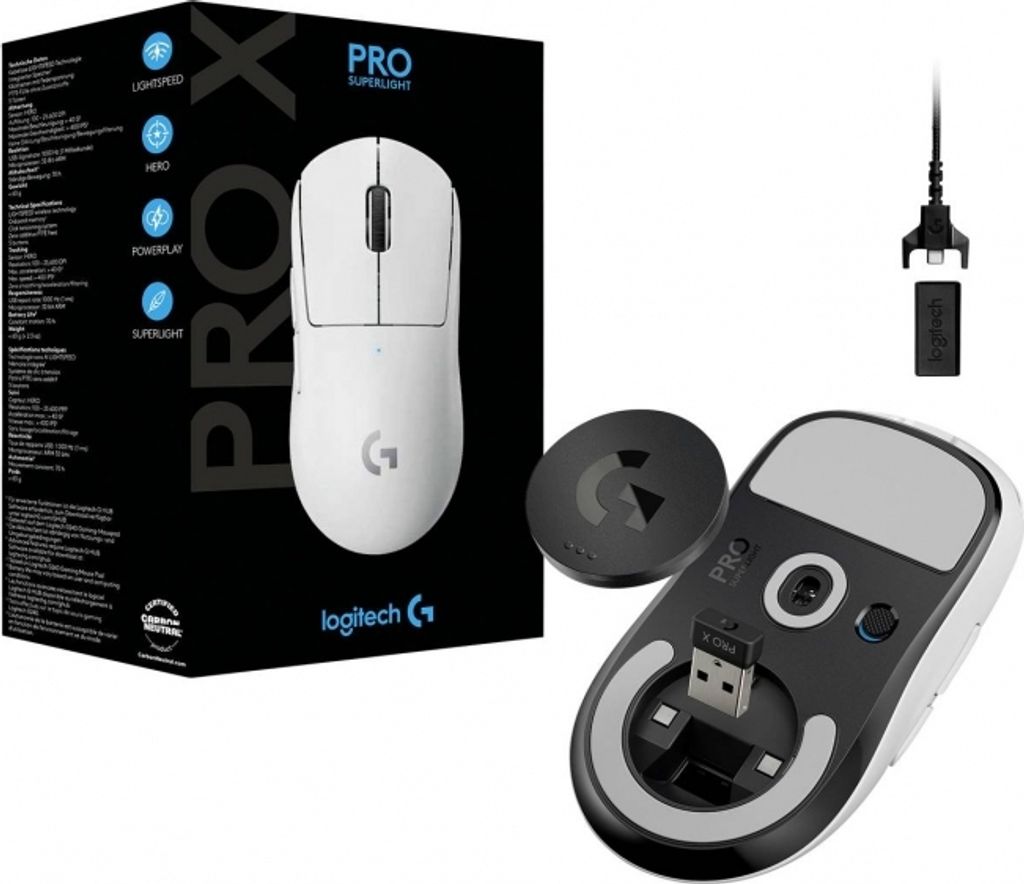 Logitech PRO X SUPERLIGHT WIRELESS GAMING MOUSE WHITE EER - Produktbild 8