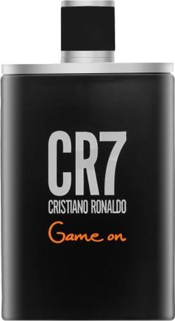 A black bottle of Cristiano Ronaldo CR7 Game On Eau de Toilette.