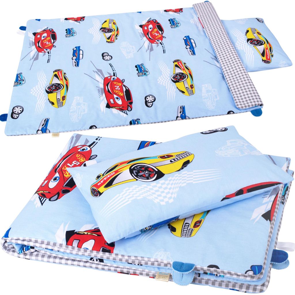 Kinderbettwäsche -Set aus Baumwolle BOBO 135x100 cm, isoliert - Autos
