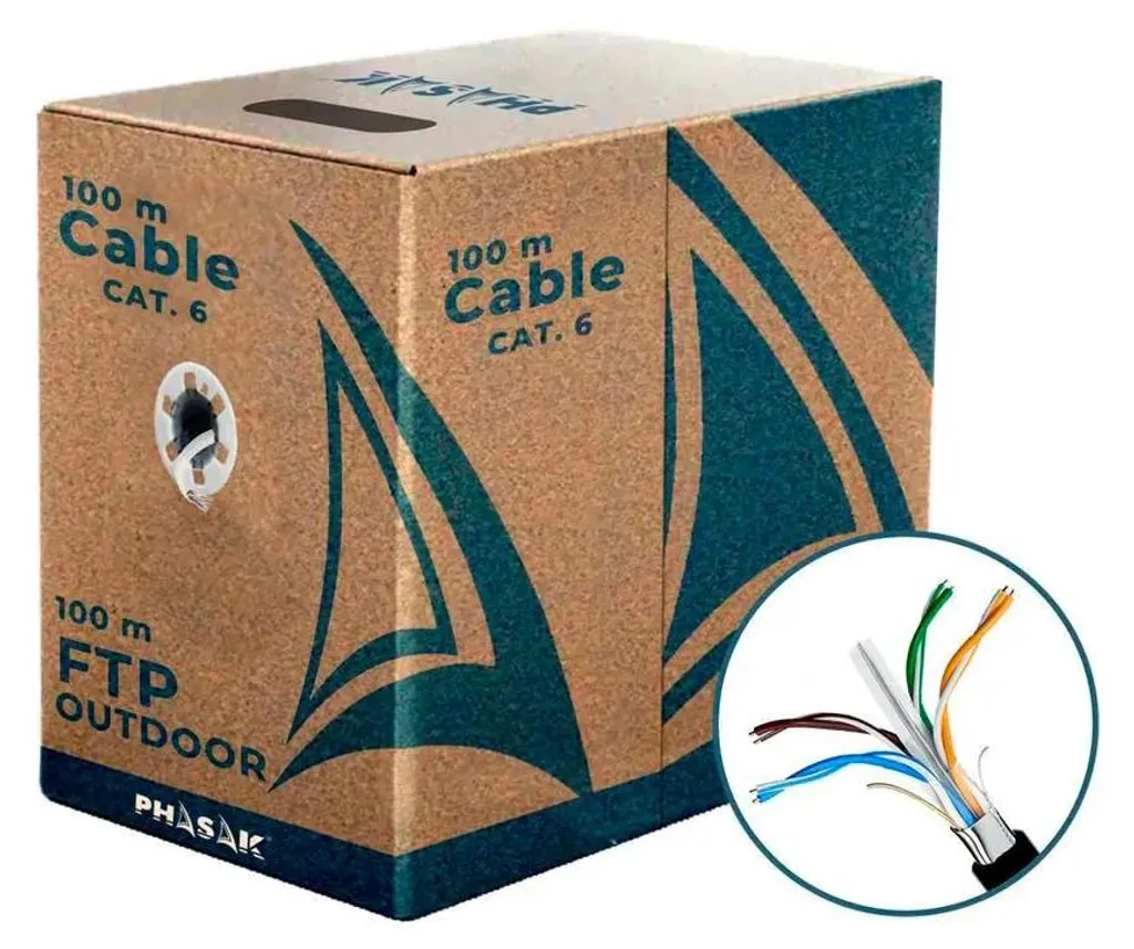Câble réseau Phasak PHR 671 Cat6 F/FTP noir 100m haute performance