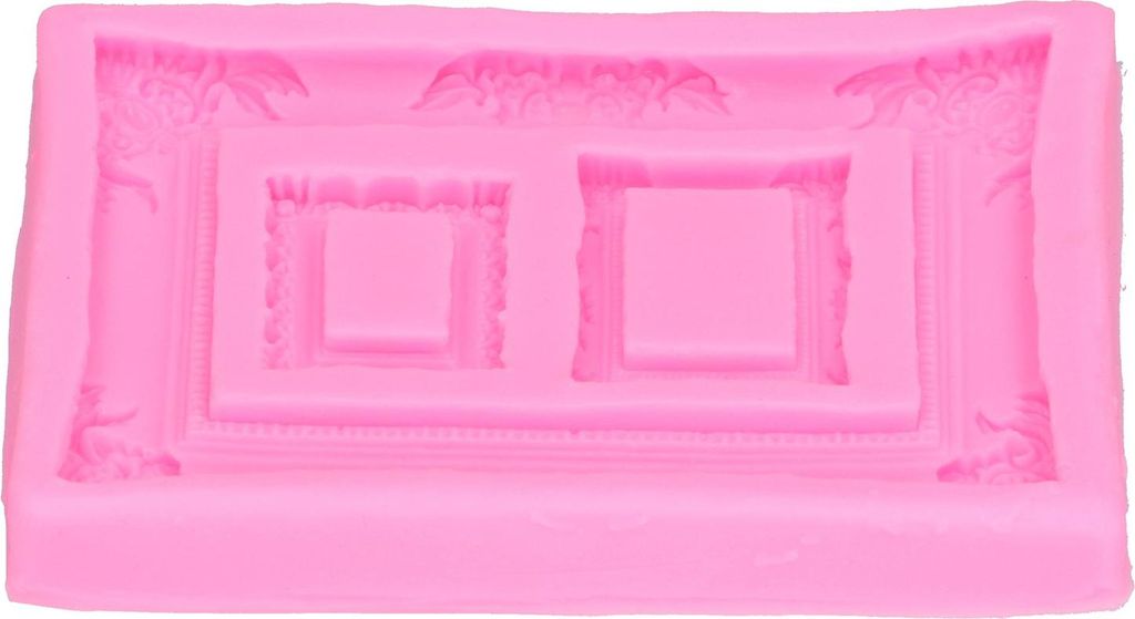 Silikonform Retro Fotorahmen Bilderrahmen Fondant Kuchen Dekoration Werkzeug Schokolade Ton FormPink
