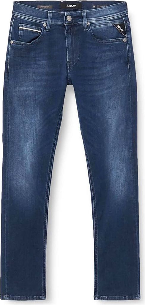 Replay Grover Cloud 34L Herren 11,5 oz Hyperflex Strecken Denim Mar e – Blau