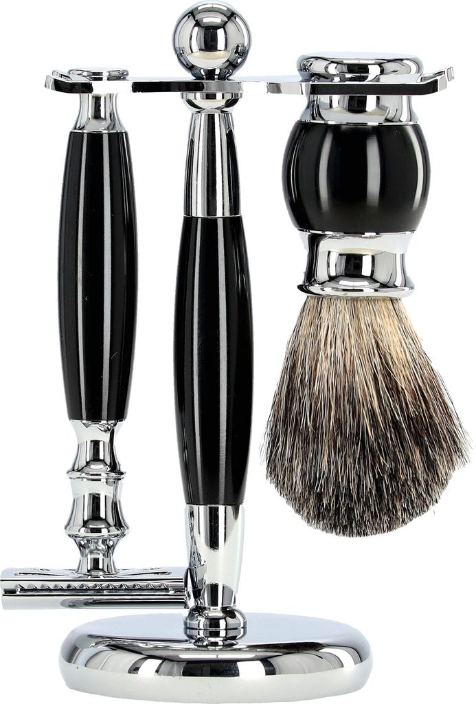 Professionelles Nassrasierset 3in1 Rasierpinsel Rasierer