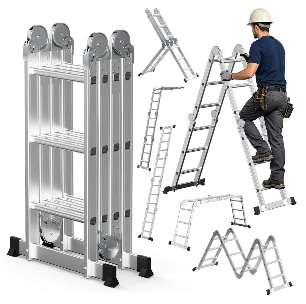 Échelle multifonctionnelle en aluminium Ikodm 7 en 1, 4 x 3 Image du produit 