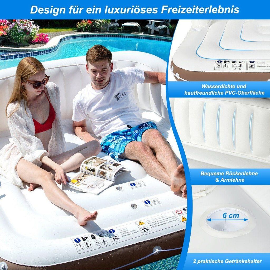 Plateforme de piscine gonflable avec auvent rétractable et Image du produit 