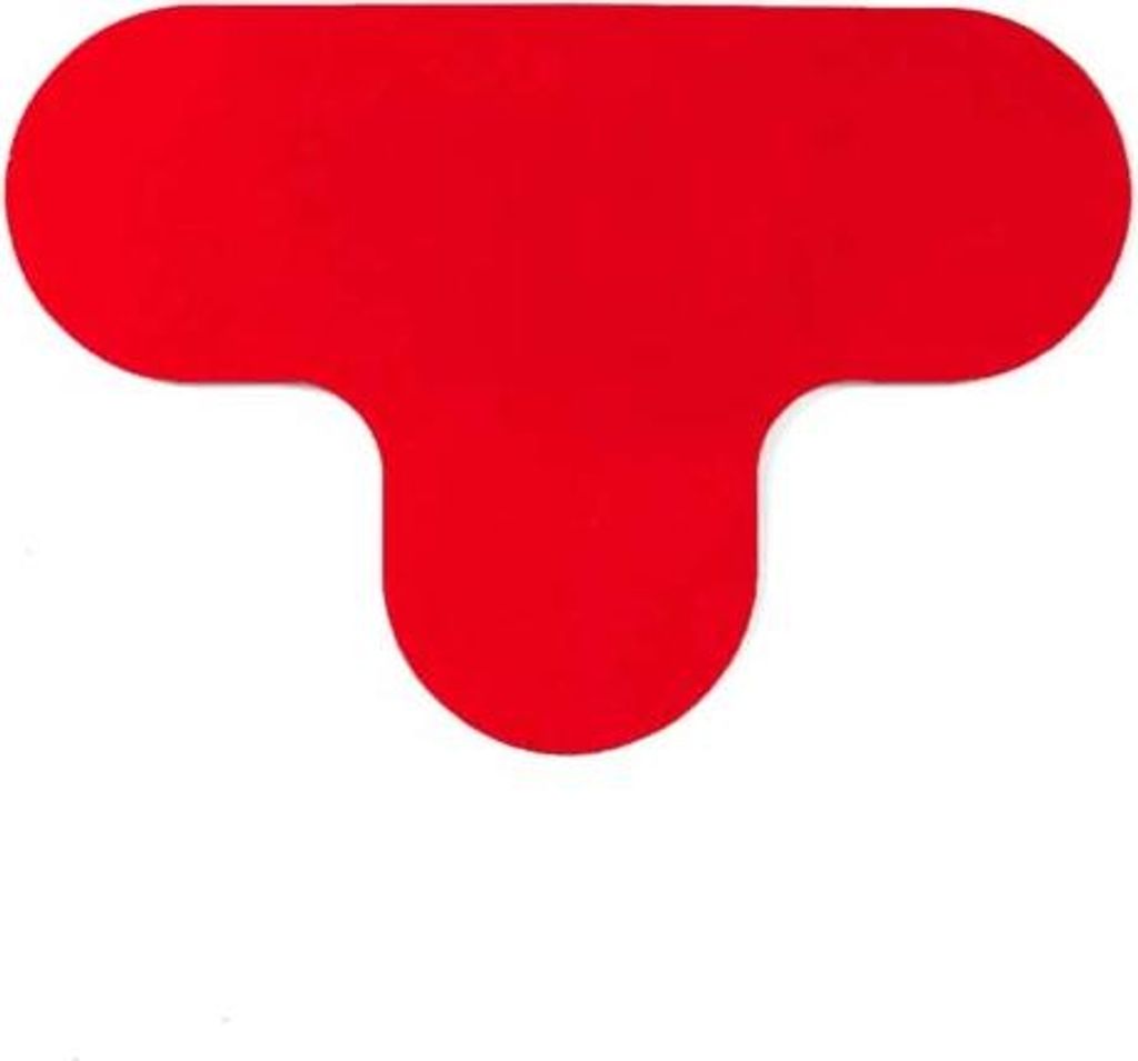 T - Stück - Anti - Rutsch Rot 18 x 12 cm Anti - Rutsch - Bodenaufkleber - Rot - Anti - Rutsch - Polyvinyl chloride (PVC) - 0,78 mm - Innenbereich ...