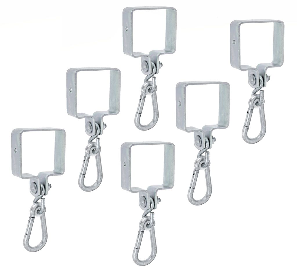 Alberts 6 x Schaukelschelle, 90 x 90 mm, für Vierkantholz, mit Dickschichtschutz, verzinkt