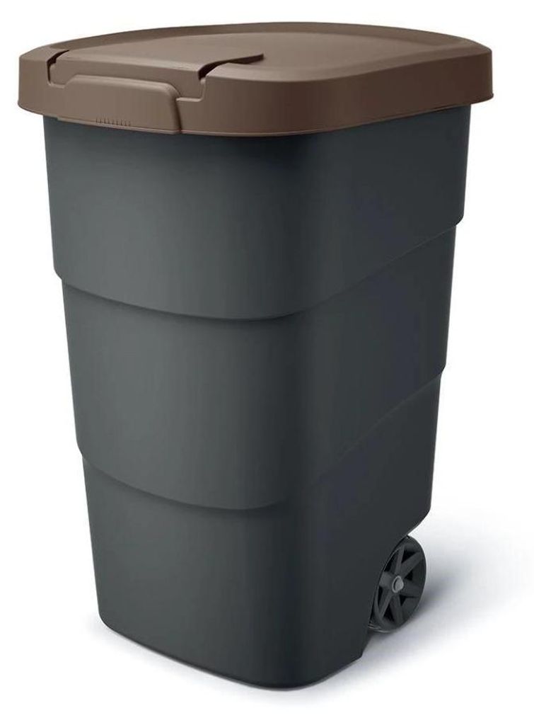 Popelnice Prosperplast Wheeler 90 l antracit s hnědým víkem Obrázek produktu 