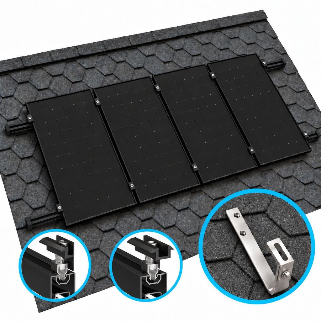 1x Schwarz Erweiterungs-Montageset Klickfix PV-Befestigung Produktbild 