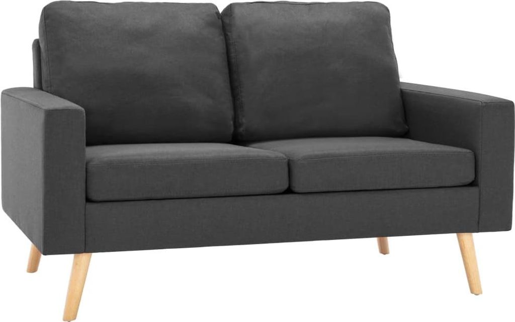 vidaXL 2-Sitzer-Sofa Dunkelgrau Stoff