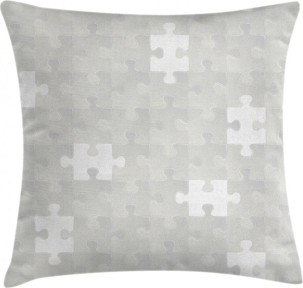 ABAKUHAUS Grau Kissenbezug, Puzzle Spiel Hobby Thema, Waschbar mit Reißverschluss Kissenhülle mit Farbfesten Klaren Farben Beidseitiger Druck, 40...