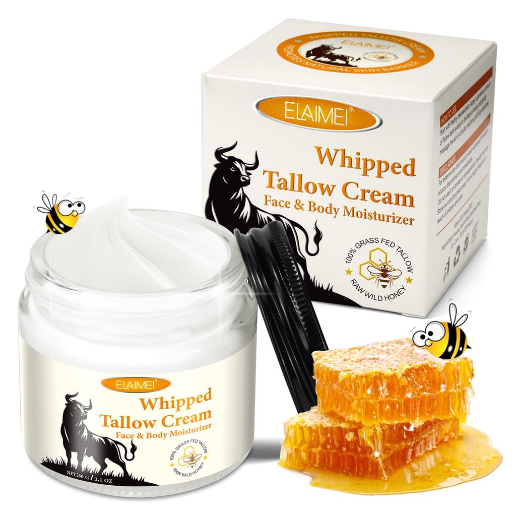 Gesicht Creme Hautcreme Rindertalg Honig Beef Tallow Hautpflege Hautpflegecreme, 1x 60g