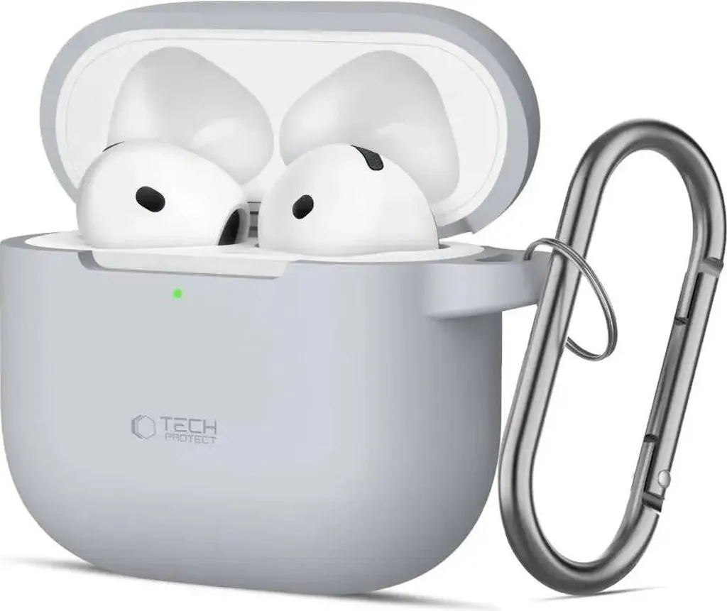 Tech-Protect Silicone Hook Airpods 4 Grigio - Smetti di Perderle Ora!
