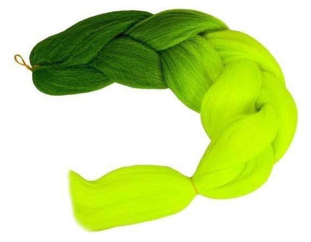 Kunsthaar Ombre Grün / Neonzöpfe W10344 Produktbild 