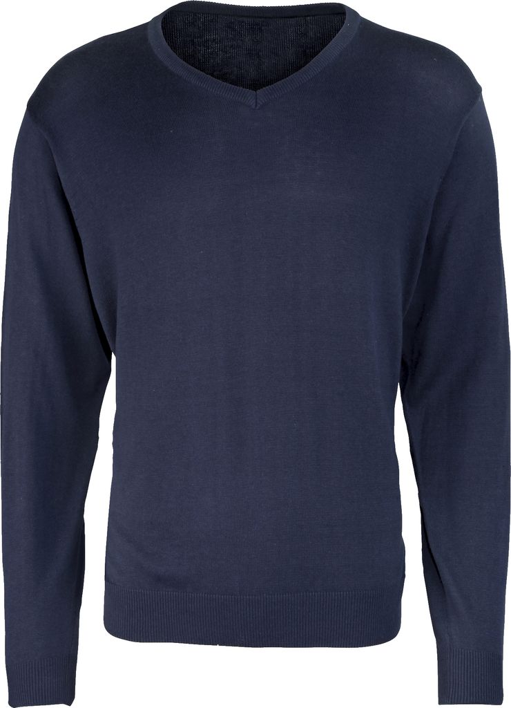 Premier Herren Strick-Pullover mit V-Ausschnitt RW1131 (S) (Marineblau)
