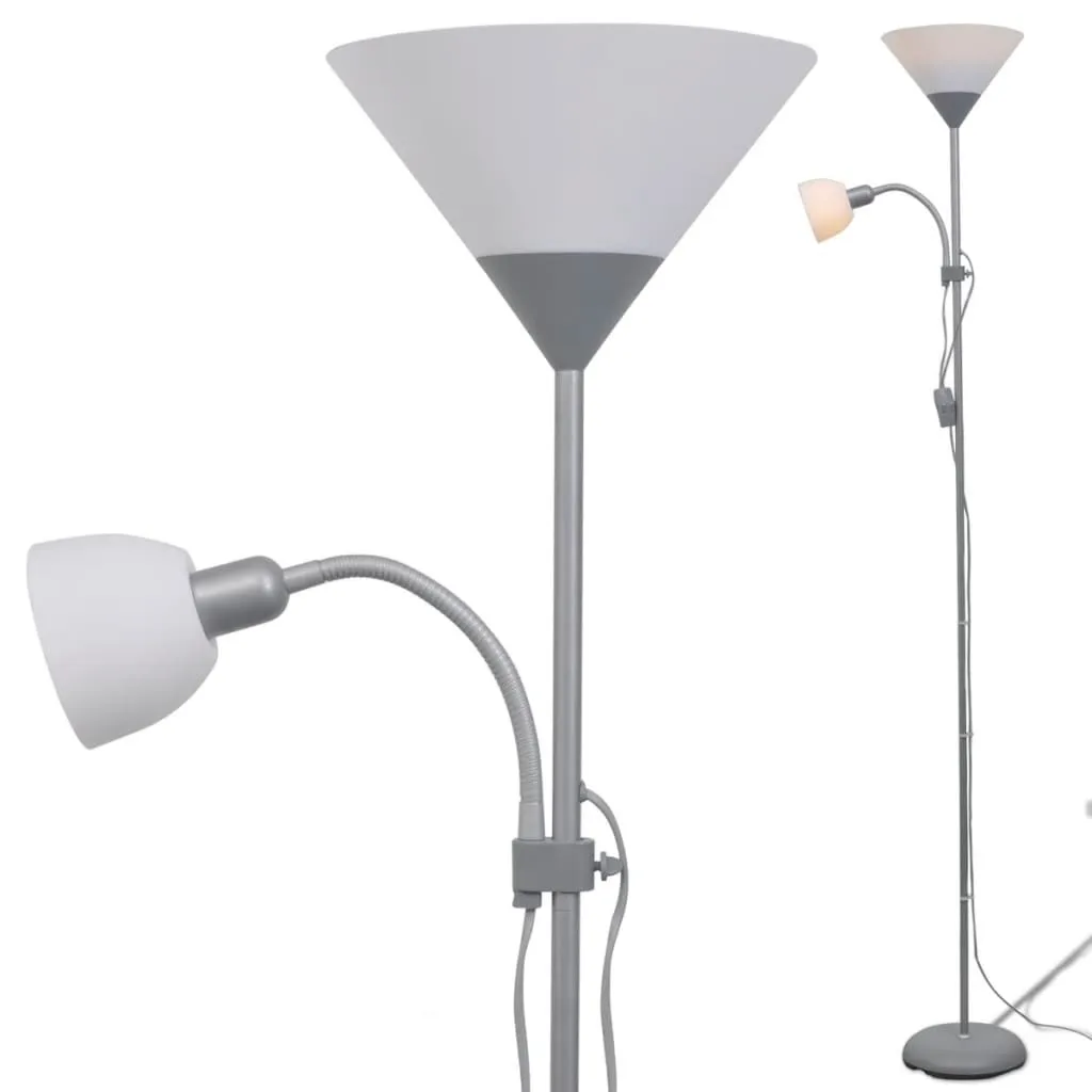 Lampadaire Gris pour Coin Lecture Confortable et Éclairage d'Appoint