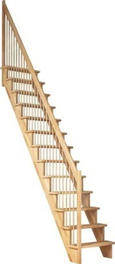Pertura Wangentreppe Filia Buche Leimholz Lackiert Ohne Setzstufen Seitenwange buche gerade 65 cm 12 Stufen / 13 Steigun