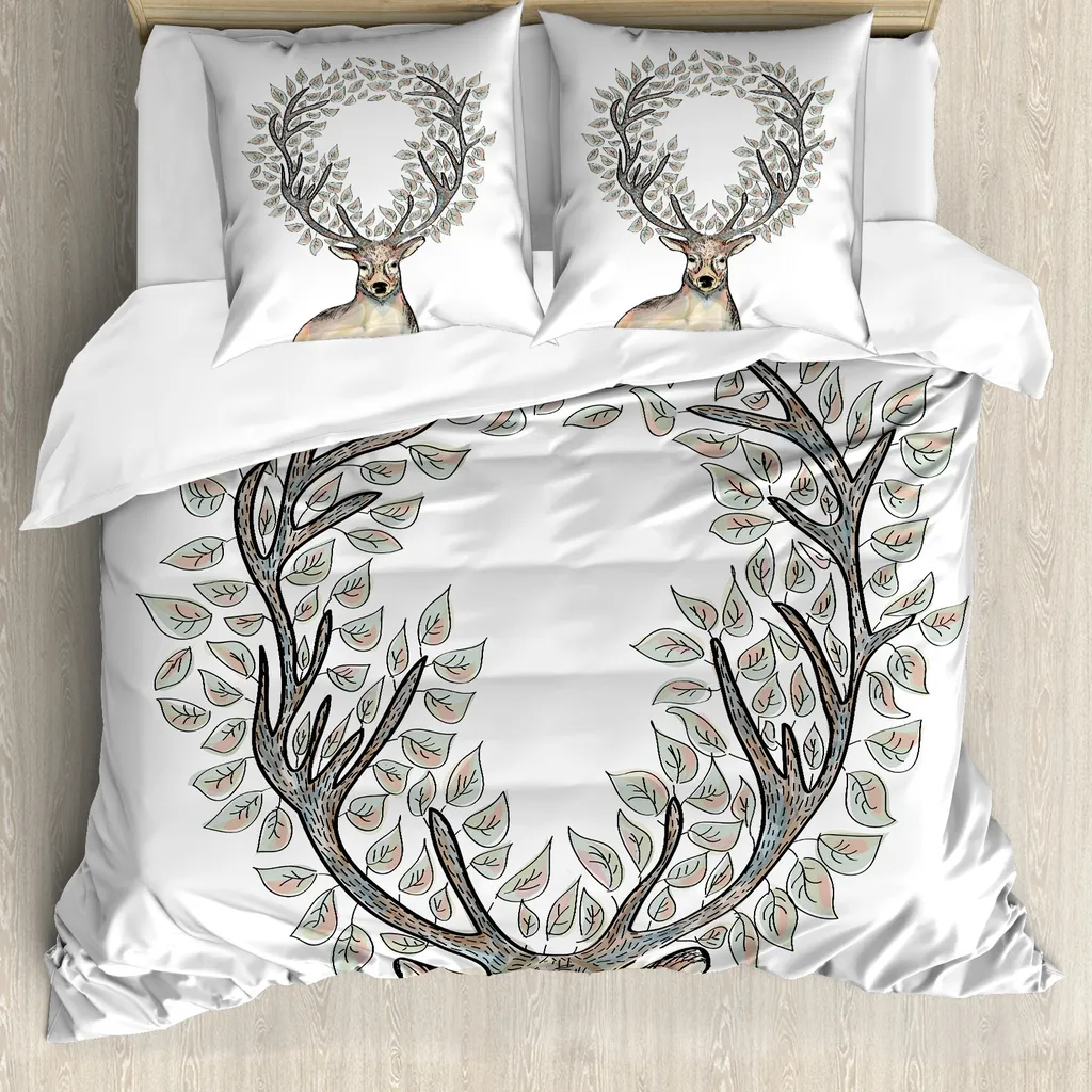 ABAKUHAUS Copripiumino Digitale 200x200 Reindeer Pink Blue