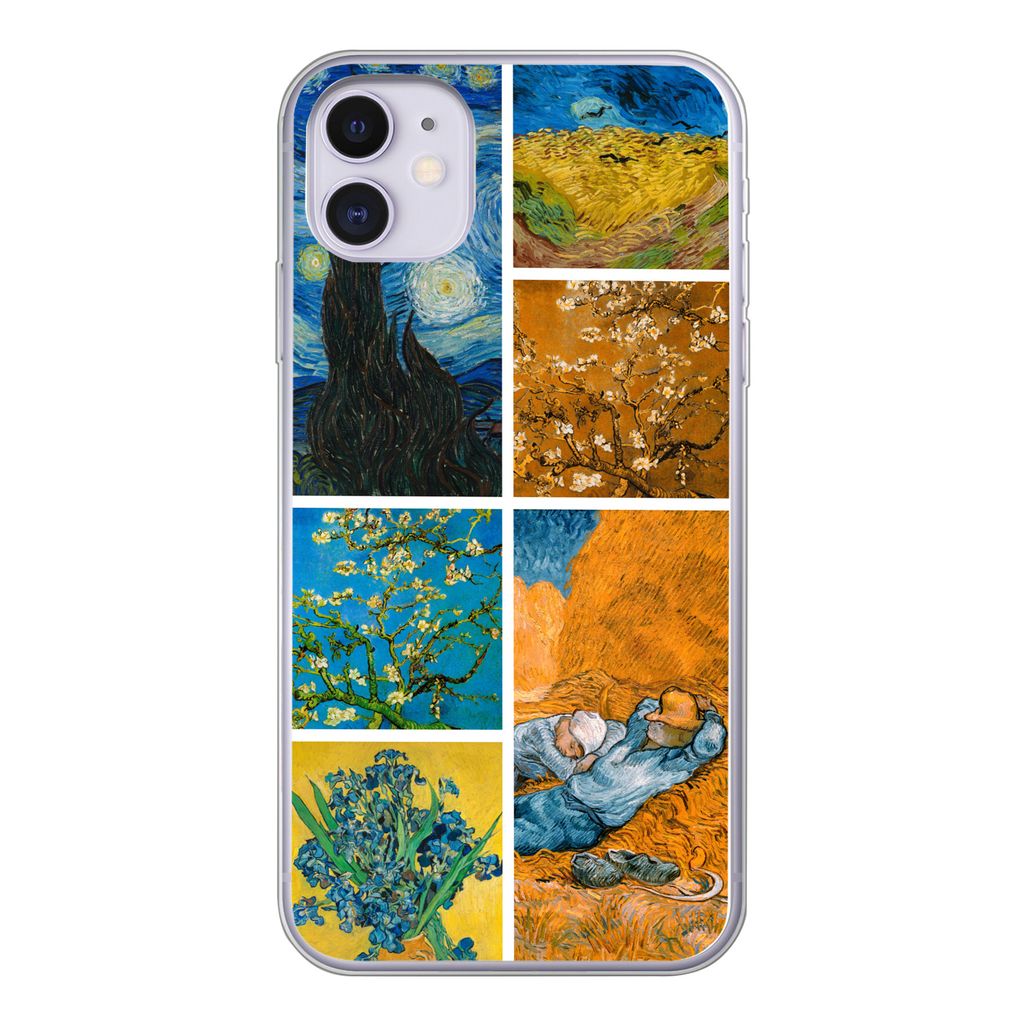 MuchoWow Handyhülle Schutzhülle Hülle für iPhone 11 Van Gogh - Collage - Alte Meister Silikon Softcase Handy Hülle - Handytasche