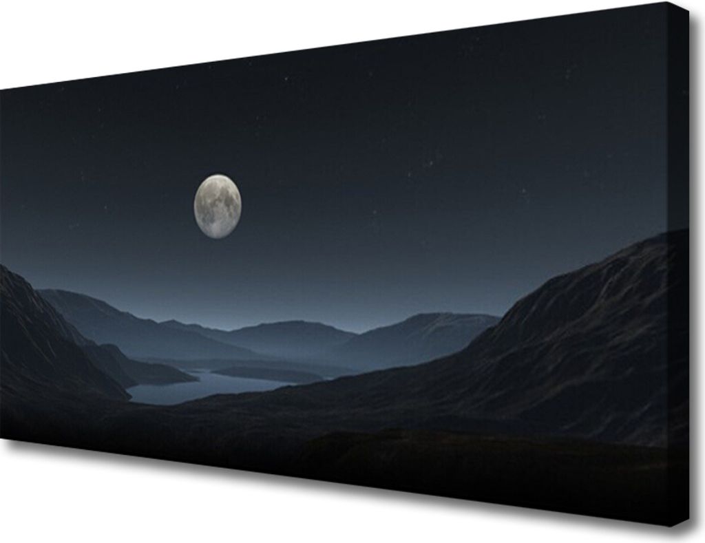 Tulup Leinwand-Bilder 100x50 Wandbild Canvas Kunstdruck Nacht Mond Landschaft