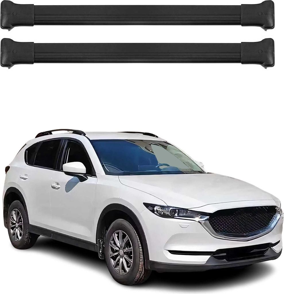 Dachträger Grundtäger für Mazda CX-5 2017-2025 75kg Aluminium Schwarz 2 tlg