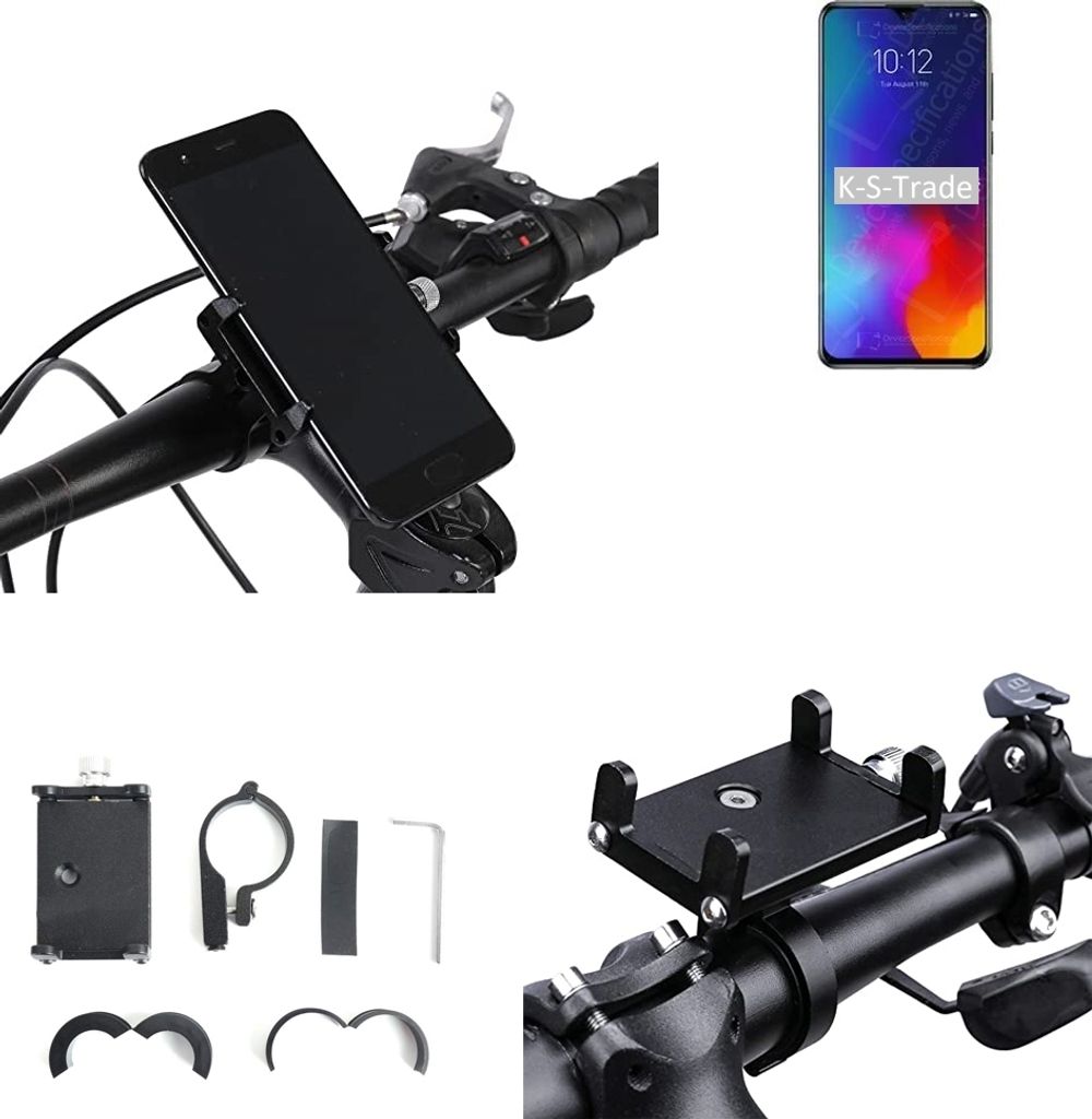 K-S-Trade Handyhalterung für das Fahrrad kompatibel mit Lenovo K10 Note Halter Lenkstange Fahrradhalterung Motorrad Bike Mount Befestigung Smartphone