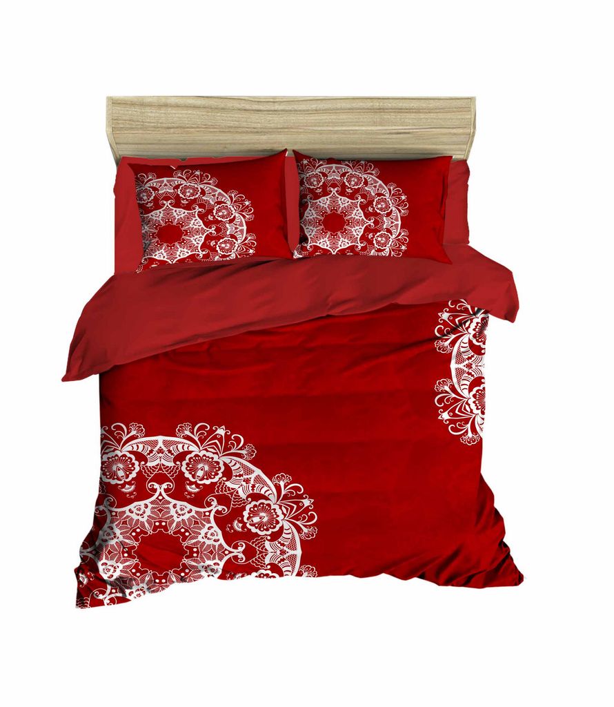 L'Essentiel Linge de Maison, Adal- PRL6127, rot,Weiß, Bettdecken, Oberseite der Bettdecke und Kissenbezug: 100% Polyestermikrosatin