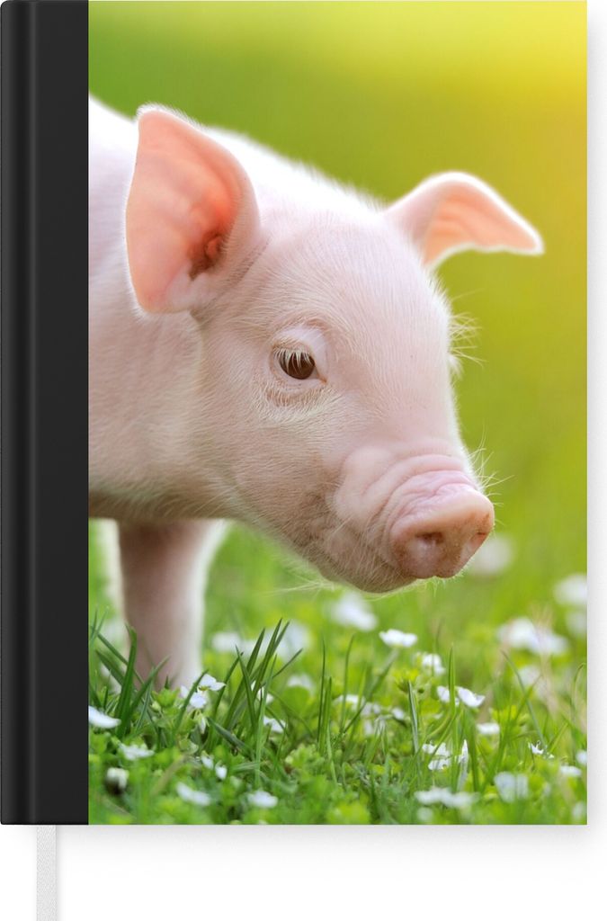 MuchoWow Notizbuch Tagebuch Haushaltsbuch Notebook A5 Tiere - Ferkel - Schwein - Notizblock - Notizheft - Notebook - Schreibblock - Papier
