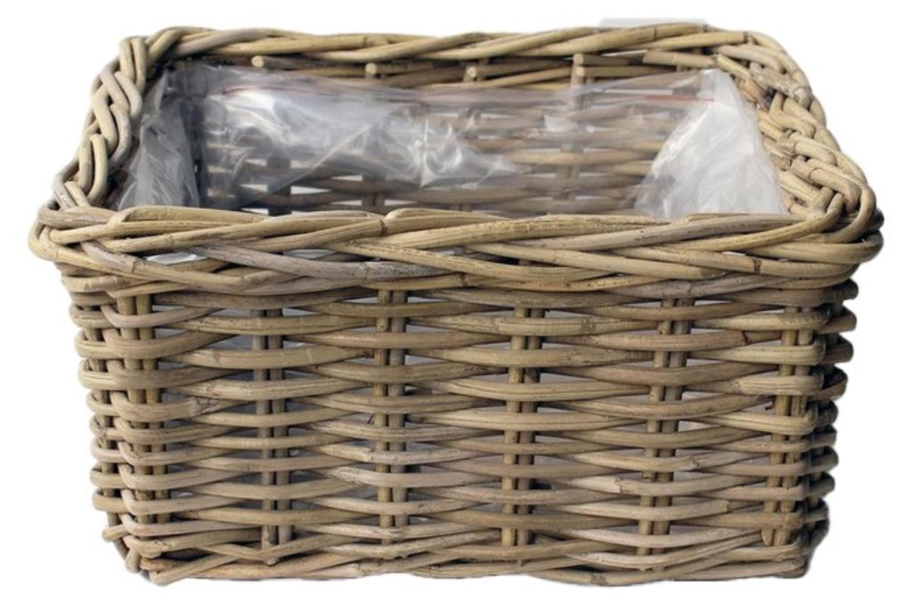 Blumenkasten Rotan Antik Grau 40X40H20 cm Van der Leeden Produktbild 