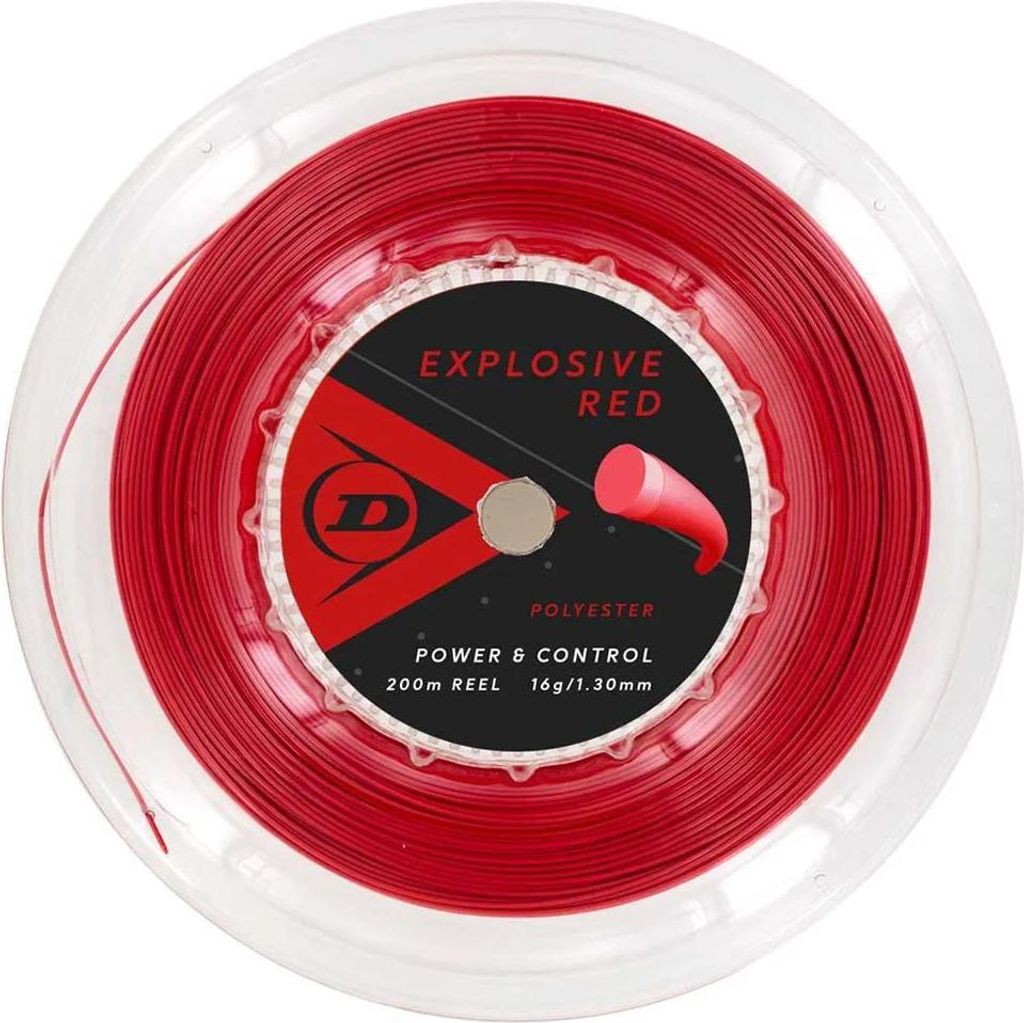 Dunlop Polyester 200 M Tennisrollen Saite Rot 1.25 mm Rot 1.25 mm