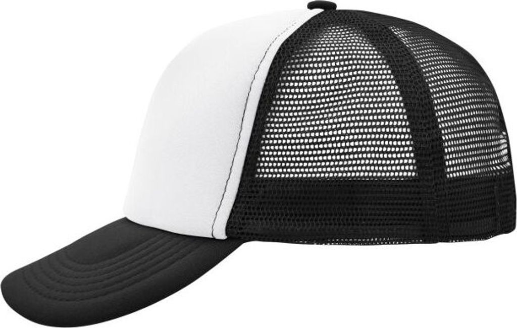 5 Panel Polyester Mesh Cap white/black, Gr. one size