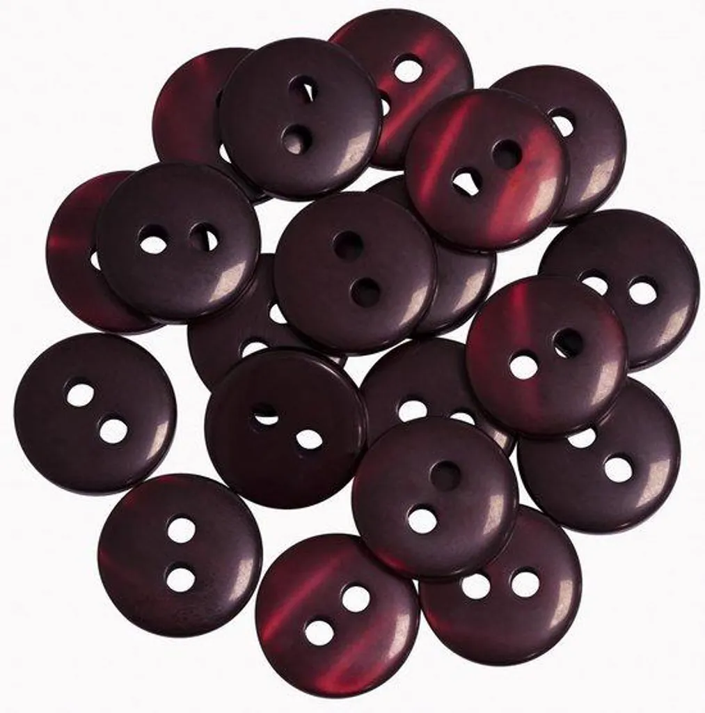 Boutons à œillet pour tricot et gilet bordeaux en plastique x20