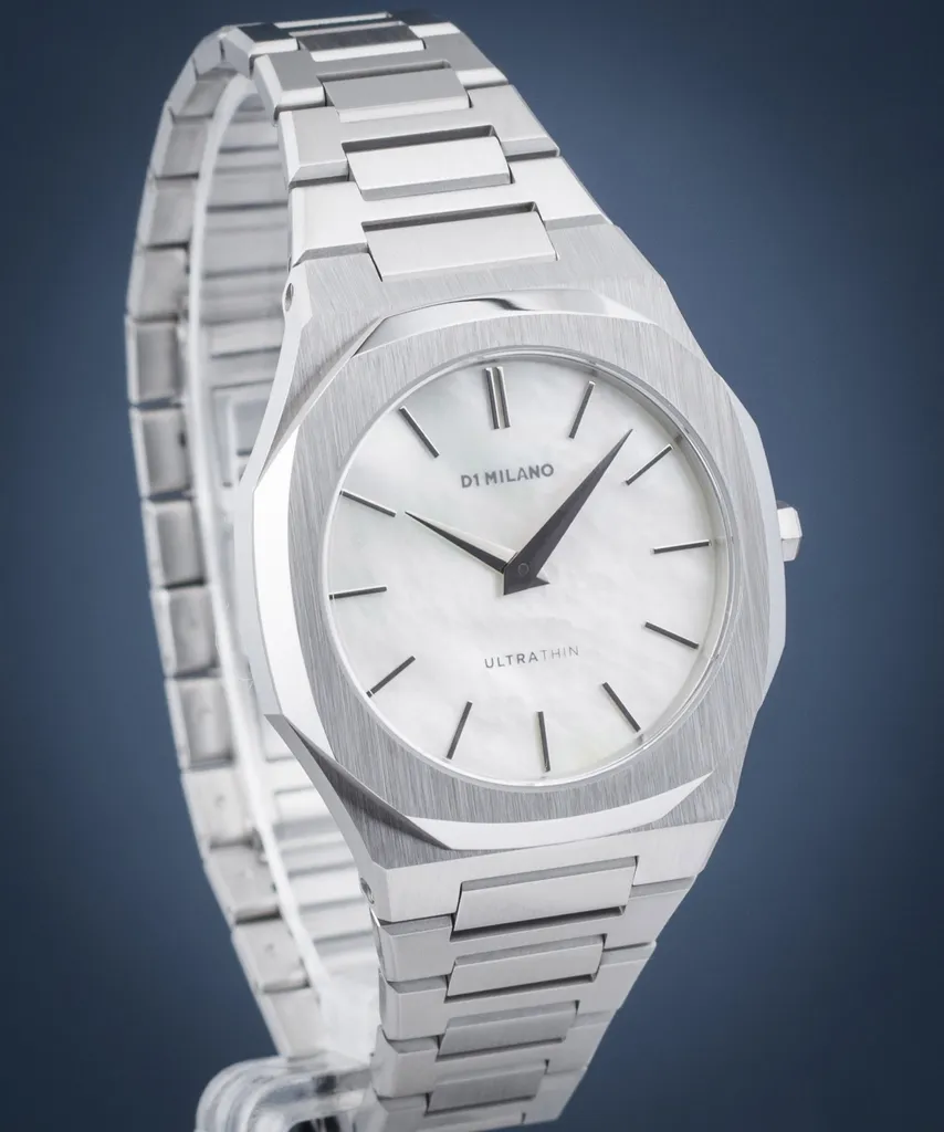 Montre D1 Milano Ultra Thin Mop Silver Chic pour le Travail et Soirée