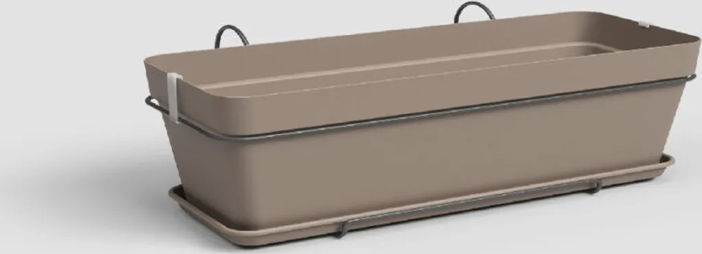 Jardinière Balcon Taupe Artevasi Capri V2 50 cm Idéale Plantes et Fleurs
