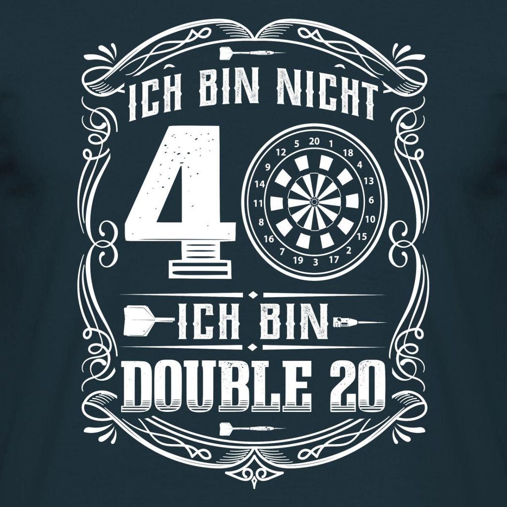 Spreadshirt 40. Geburtstag | Nicht 40 Double 20 Männer T-Shirt, S, Navy