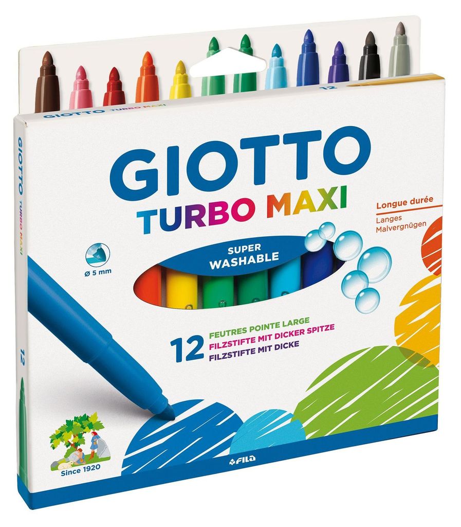 Giotto F076400, Extradick, 12 Farben, Gemischte Farben, Produktbild 