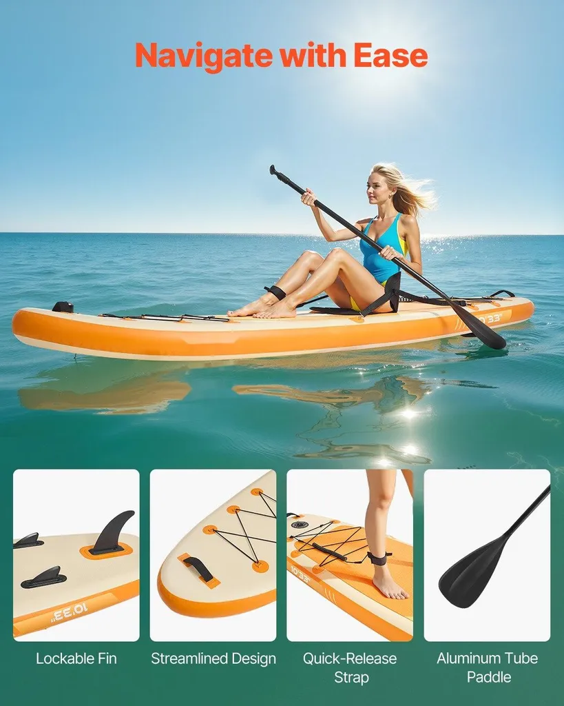 Stand Up Paddle gonflable polyvalent Pack complet avec pagaie et sac