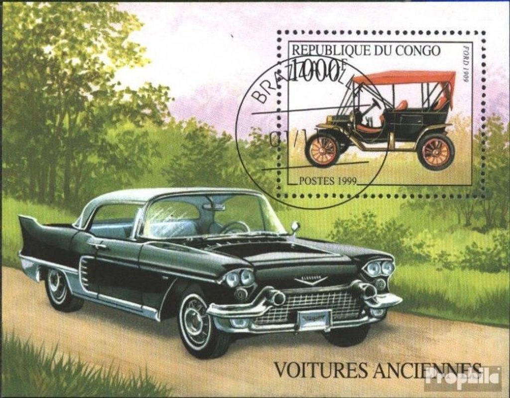 Briefmarken Kongo (Brazzaville) 1999 Mi Block 136 (kompl.Ausg.) gestempelt Autos